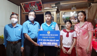 an giang  tang so tiet kiem cho con cua doan vien cong doan mo coi vi covid 19